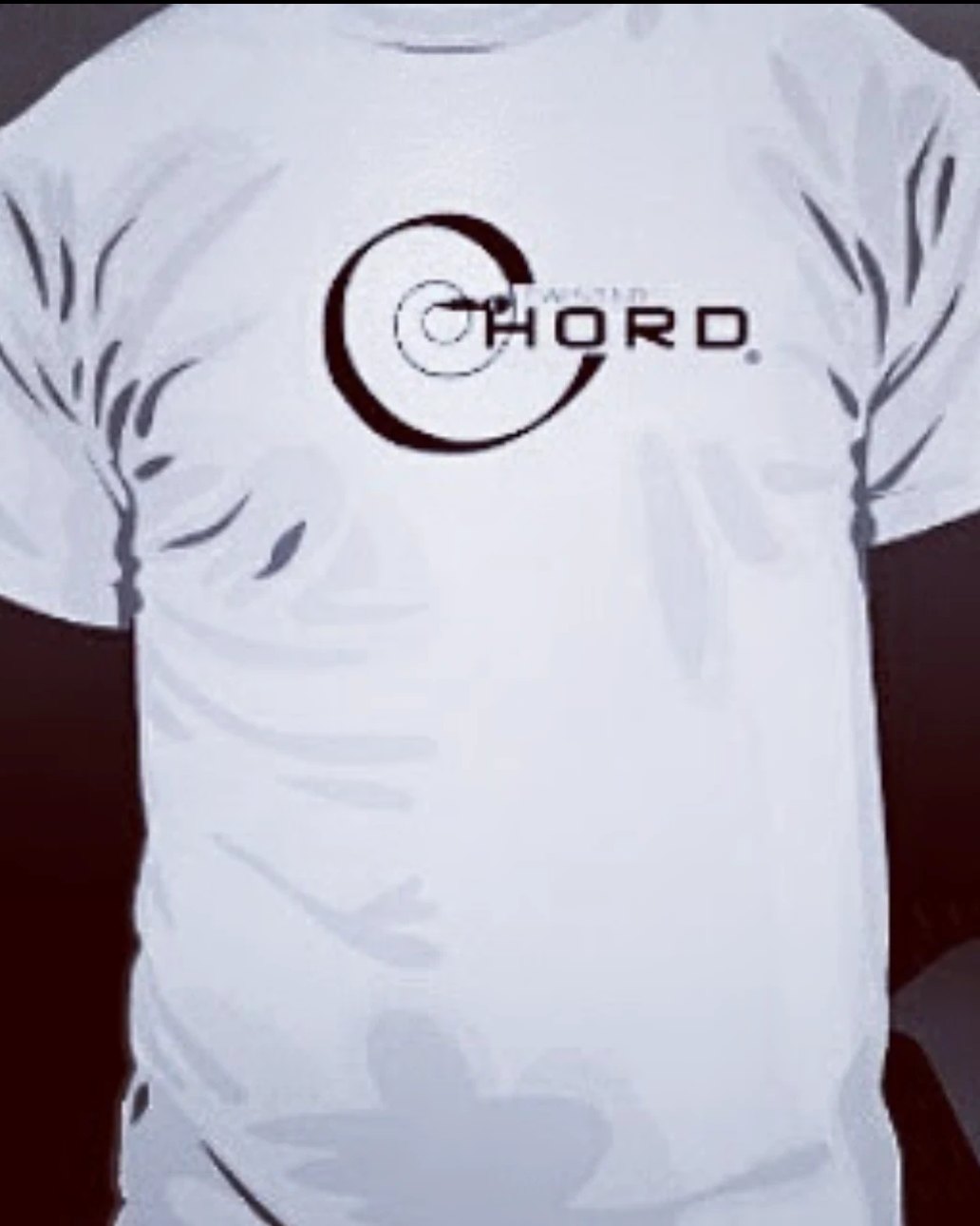 White Twisted Chord T-shirt with the logo across the chest